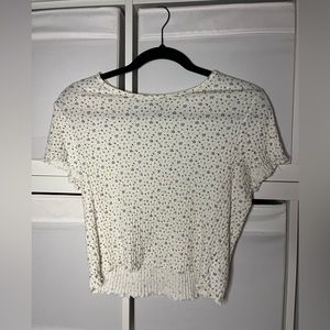 American Eagle Ribbed Flower Shirt